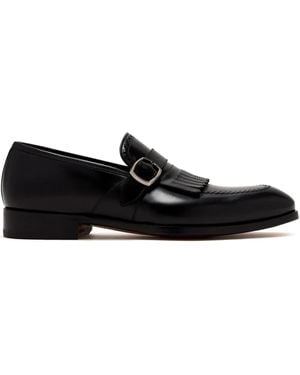 Magnanni Fringed Monk Shoes - Black