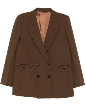 Blazé Milano Double-Breasted Blazer - Brown