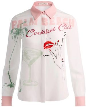 Alice + Olivia Willa Graphic-Print Shirt - White