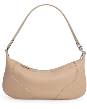 BY FAR Amira レザーショルダーバッグ - ナチュラル