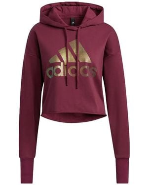 adidas Logo-Print Hoodie - Red