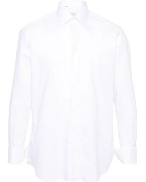 Brioni Long Sleeved Cotton Shirt - White