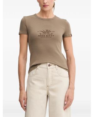 Miss Sixty Print-Detail T-Shirt - Natural