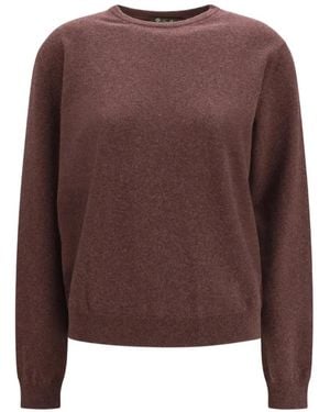 Loro Piana Pull En Cachemire Baby À Encolure Ras Du Cou - Marron
