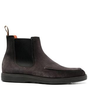 Santoni スエード アンクルブーツ - ブラック
