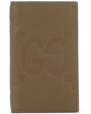 Gucci Embossed Leather Card Holder - Green