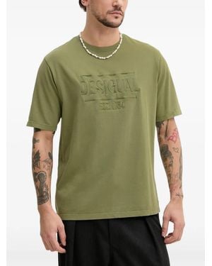 Desigual Logo-Embroidered T-Shirt - Green