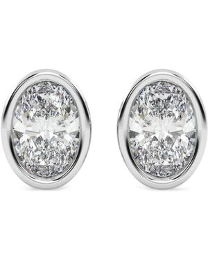 Diamond Essentials Lab-Grown Diamond Oval Earrings - Grey