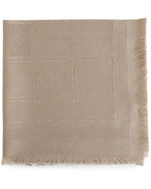 Ferragamo Gancini Jacquard-Logo Scarf - Natural