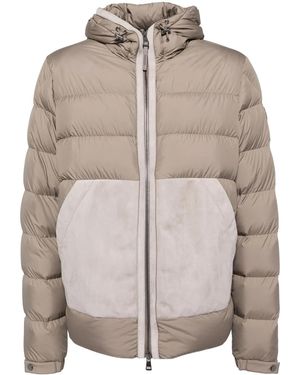Moncler Daunenjacke Mit Logo-Patch - Natur