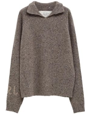 ERL Gestrickter Pullover Mit Polokragen - Braun
