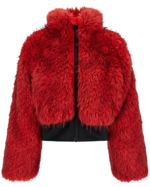 Goldbergh Fuwa Faux-Fur Cropped Jacket - Red