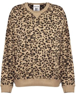 Semicouture Sweat À Col Rond Imprimé Animal - Brown