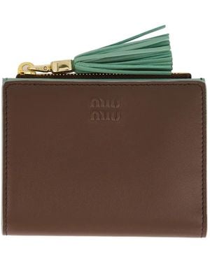 Miu Miu Small Leather Wallet - Green