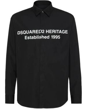 DSquared² Hemd Mit Logo-Print - Schwarz