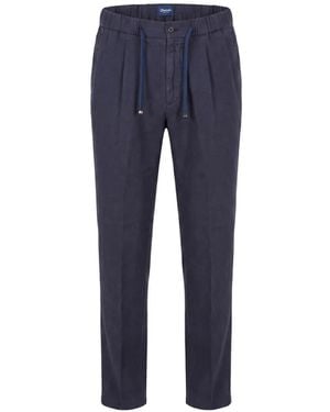 Drumohr Pleated Drawstring Trousers - Blue
