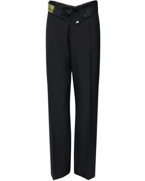 MM6 by Maison Margiela Cross-Over Tailored Trousers - Black