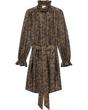 Saint Laurent Kleid Mit Paisley-Print - Natur