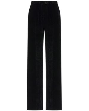 Antonelli Velvet Straight-Leg Trousers - Black