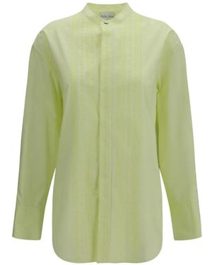 forte_forte Les Fleurs Embroidered Poplin Shirt - Green