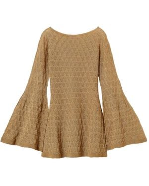 Twinset Tunic Top With Flared Sleeves - Natural