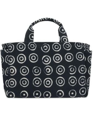 10 Corso Como Circle-Print Canvas Tote Bag - Black