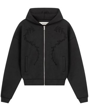 ROUGH Zip-Up Hoodie - Black