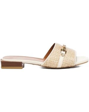 V73 Esther Woven Chain-Embellished Sandals - Natural