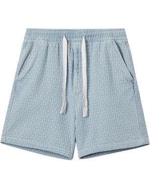 FIVE CM Drawstring Textured Shorts - Blue