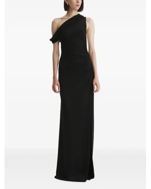 2310 STUDIO One-Shoulder Draped Maxi Dress - Black