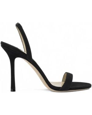 Jimmy Choo Jenn 100 Suede Sandals - Black