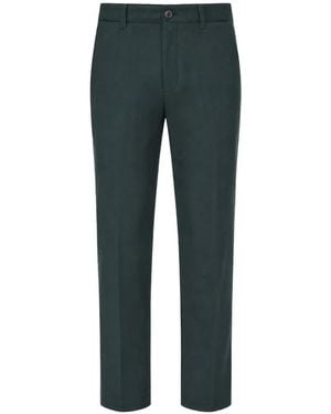 Corneliani Circle Visible-Stitching Trousers - Green