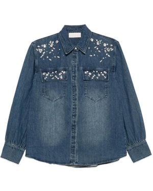 iBlues Crystal-Embellished Denim Shirt - Blue