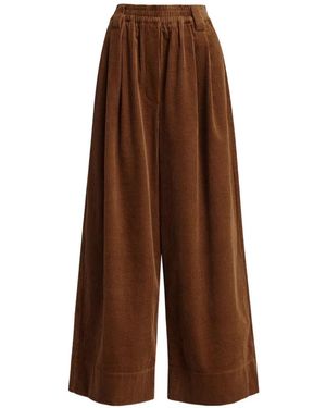 Essentiel Antwerp Pleated Corduroy Trousers - Brown