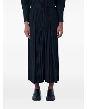 Homme Plissé Issey Miyake Pleated Cropped Trousers - Blue