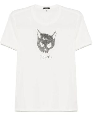 R13 T-Shirt Con Stampa - Bianco