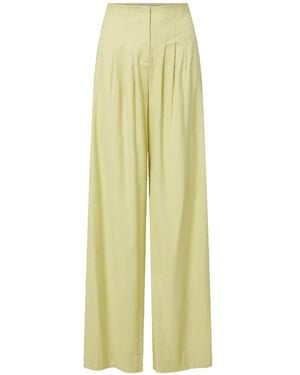 Veronica Beard Hoyt Pleated Pants - Yellow