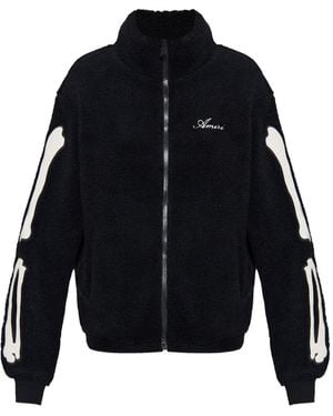 Amiri Bones-Details Logo-Embroidered Jacket - Blue