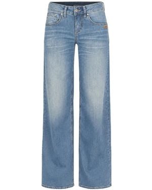 Gang River Faded-Effect Wide-Leg Jeans - Blue