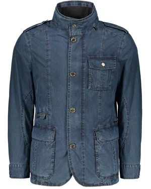Moorer Flap-Pockets Denim Jacket - Blue