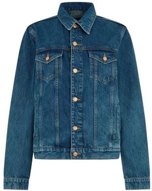7 For All Mankind Perfetc Button-Fastening Denim Jacket - Blue