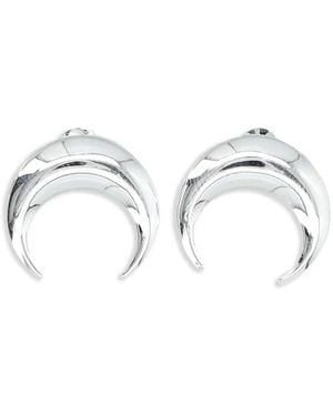 Marine Serre Moon Earrings - White