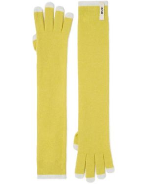 Sunnei Logo-Patch Gloves - Yellow