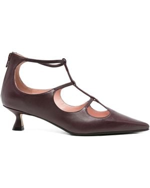 Anna F. Leather Pumps - Brown