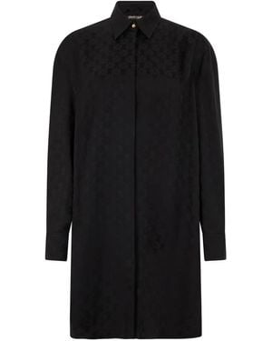 Roberto Cavalli Long-Sleeve Shirt Dress - Black