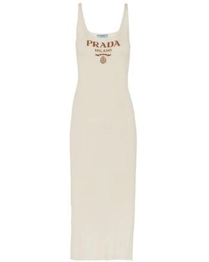Prada Vestido De Seda - Blanco