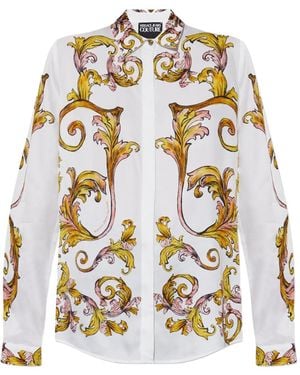 Versace Jeans Couture Outline Barocco-Print Shirt - White