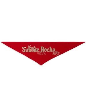 Simone Rocha Pañuelo con logo bordado - Rojo