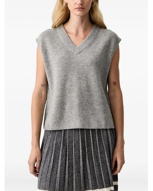 Silvian Heach V-Neck Knitted Vest - Grey
