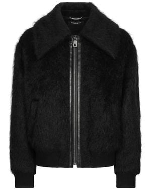 Dolce & Gabbana Mantel Aus Faux Fur - Schwarz